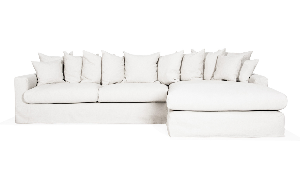 MONACO Divansofa Hyre Hvit i gruppen Stue / Sofaer / Divansofaer hos Sofas & more (MON-3DVI)
