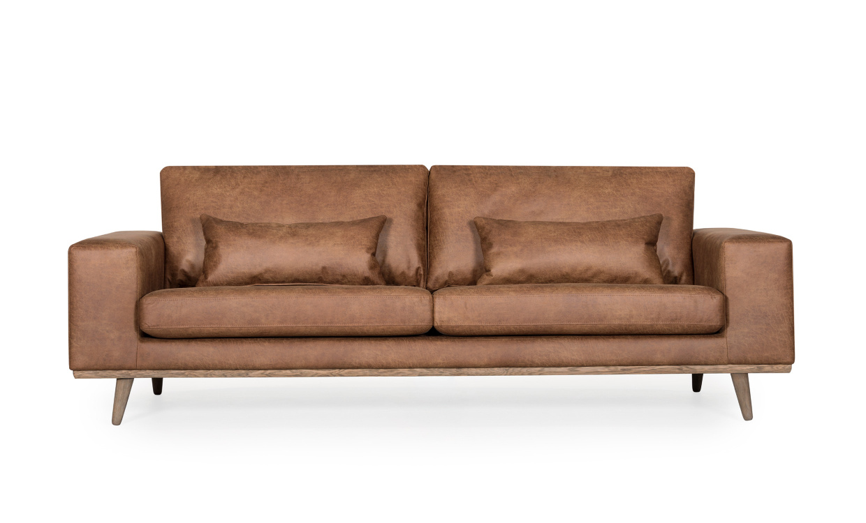 STOCKHOLM Leather 3-seter Cognac i gruppen Stue / Sofaer / 3-seters sofaer hos Sofas & more (N-ST25SEZ4OL)