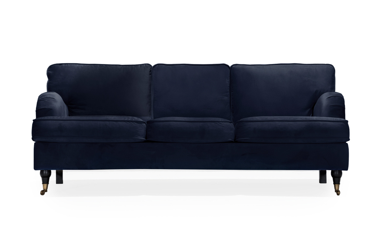 SKAGEN 3-seters sofa Velvet Mrk bl i gruppen Stue / Sofaer / Howard-sofaer hos Sofas & more (SKA3SMB)