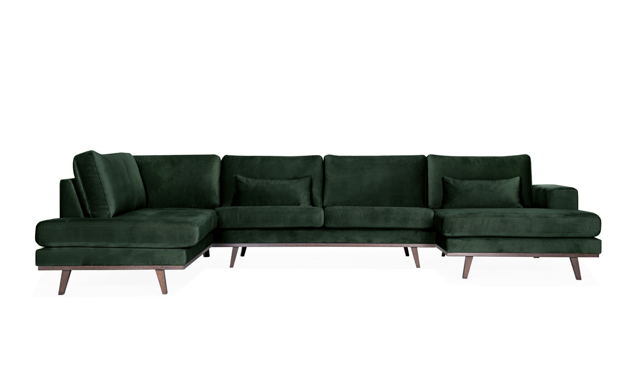 STOCKHOLM U-sofa Venstre Velvet Edition Grnn i gruppen Bestselgere / Utvalgte bestselgere / Stockholm hos Sofas & more (STA3DRI38)