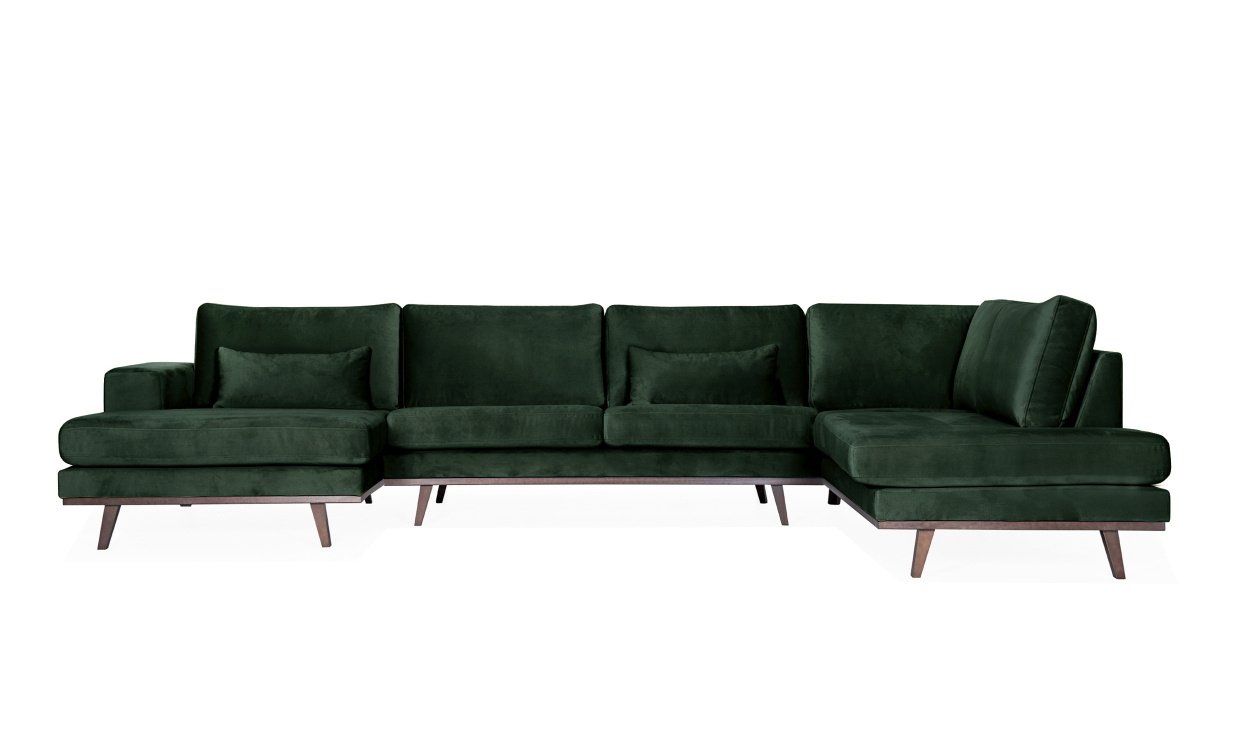 STOCKHOLM U-sofa Hyre Velvet Edition Grnn i gruppen Bestselgere / Utvalgte bestselgere / Stockholm hos Sofas & more (STD3ARI38)