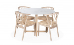SELINE/NINNI Spisegruppe 4 stoler Marmor