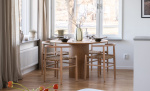 SKYLA/MONDO Spisegruppe 4 Stoler Natur