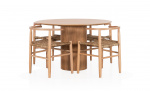 SKYLA/MONDO Spisegruppe 4 Stoler Natur