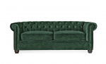 Bytt til bilde nr. 1 (WINDSOR Chesterfield Sovesofa Flyel Grnn)