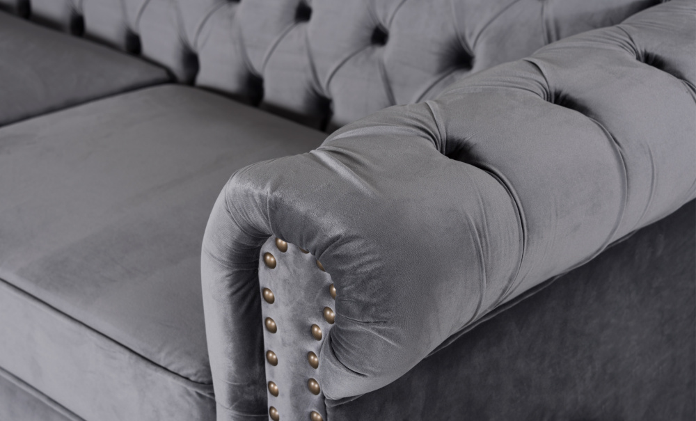 WINDSOR Chesterfield Sovesofa Flyel Grnn i gruppen Stue / Sofaer / Flyelssofaer hos Sofas & more (2328-HLR-57)