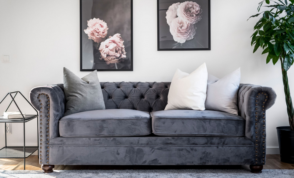 WINDSOR Chesterfield Sovesofa Flyel Grnn i gruppen Stue / Sofaer / Sovesofaer hos Sofas & more (2328-HLR-57)