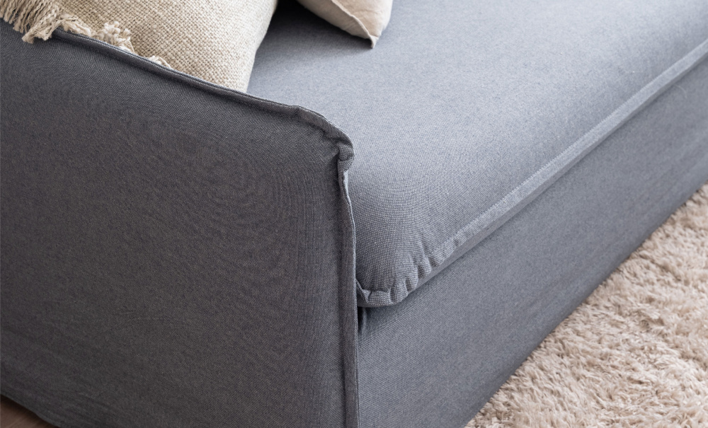 SANDE Sovesofa Denimblå i gruppen Stue / Sofaer / Sovesofaer hos Sofas & more (3193-SAN3S-06741D)