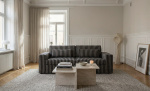 Bytt til bilde nr. 3 (VIKELAND 3-seters sofa Stripete Beige/Svart)