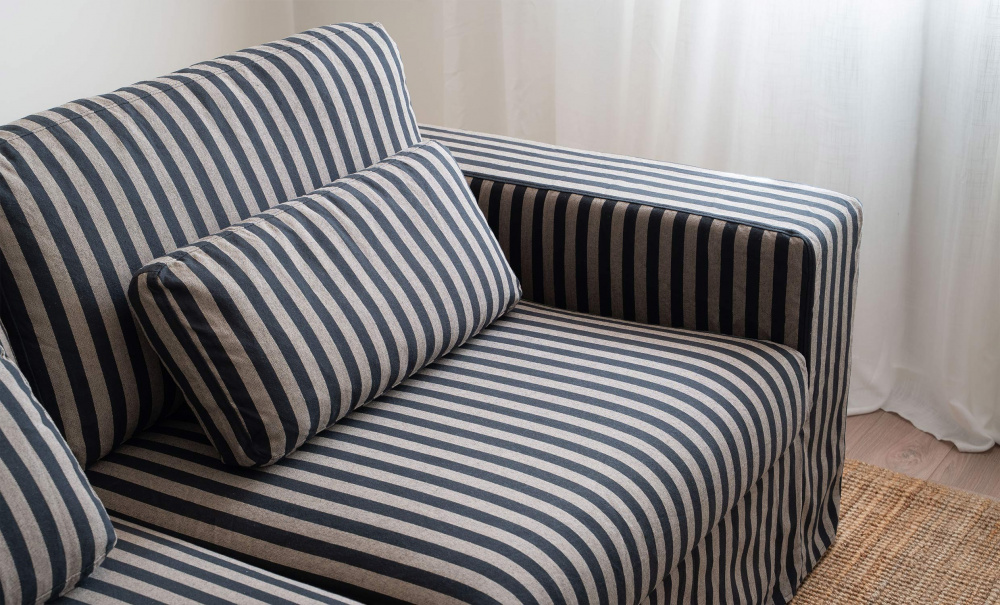 VIKELAND 3-seters sofa Stripete Beige/Svart i gruppen Stue / Sofaer / 3-seters sofaer hos Sofas & more (3196-VIK3S-0677A)