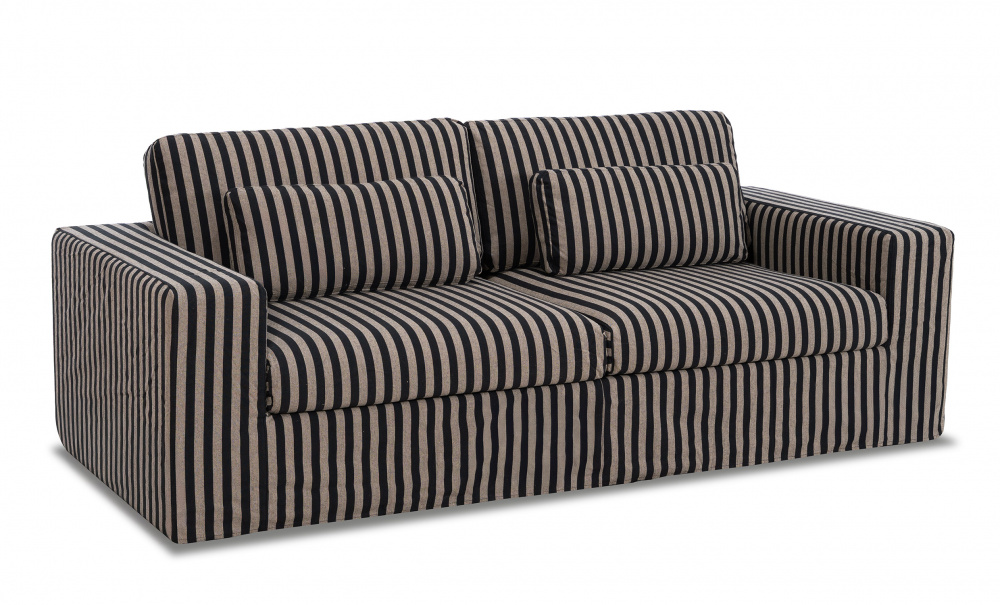 VIKELAND 3-seters sofa Stripete Beige/Svart i gruppen Stue / Sofaer / 3-seters sofaer hos Sofas & more (3196-VIK3S-0677A)