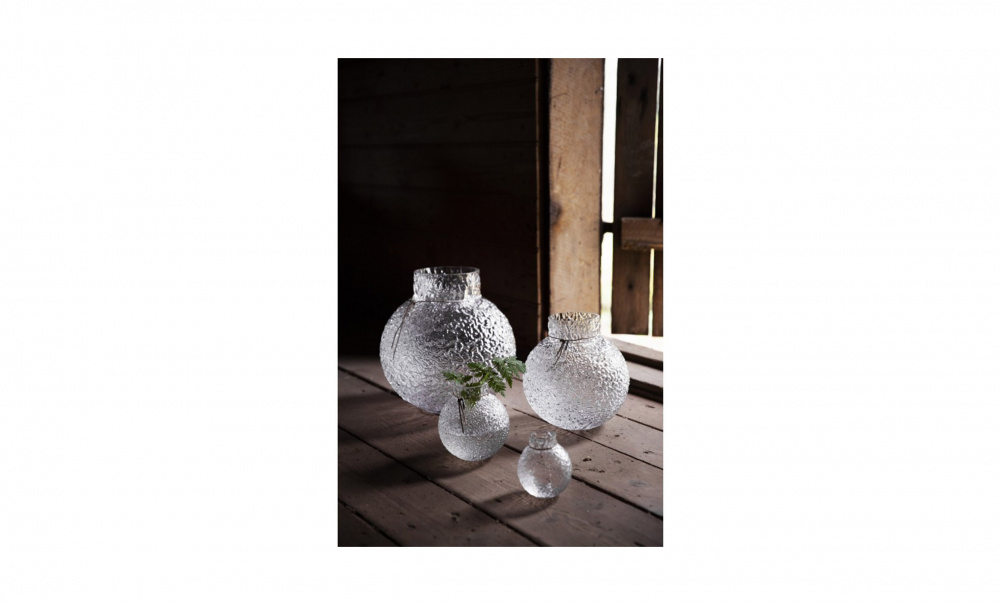 GLASSVASE Mnstret Struktur 14 cm klar, 14 i gruppen Dekorasjon / Vaser og Potter hos Sofas & more (364321)