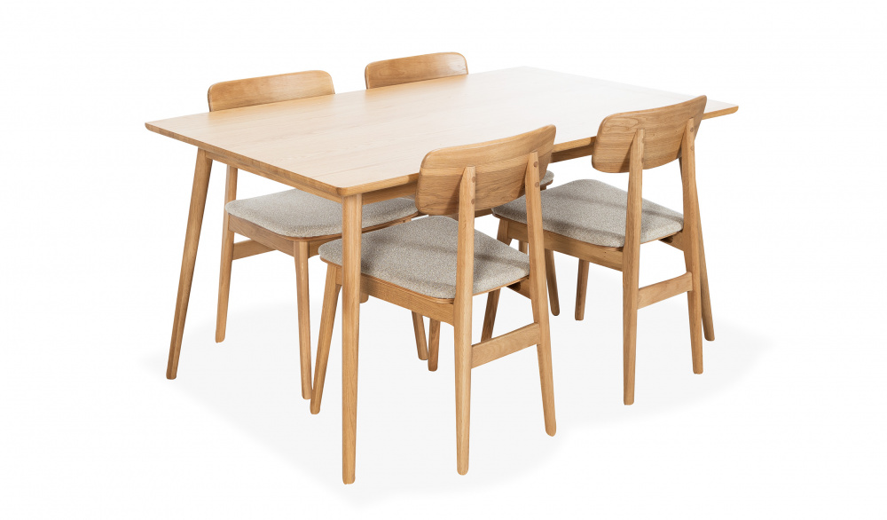 Bilde nr 2 (BLANCA 150/LINO Spisegruppe 4 Stoler Sand)