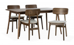 Bytt til bilde nr. 1 (BLANCA 150/LINO Spisegruppe 4 Stoler Mrk brun)