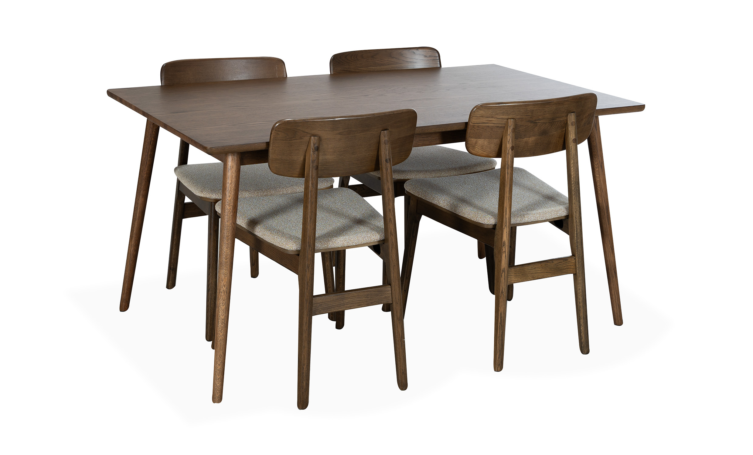 BLANCA 150/LINO Spisegruppe 4 Stoler Mrk brun