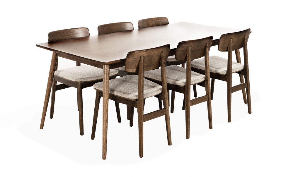 Bilde nr 2 (BLANCA 190/LINO Spisegruppe 6 Stoler M�rkebrun)