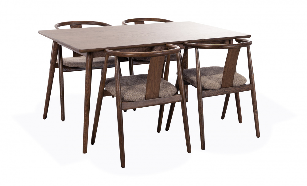 Bilde nr 2 (BLANCA 150/LINA Spisegruppe 4 Stoler Valn�ttbrun)