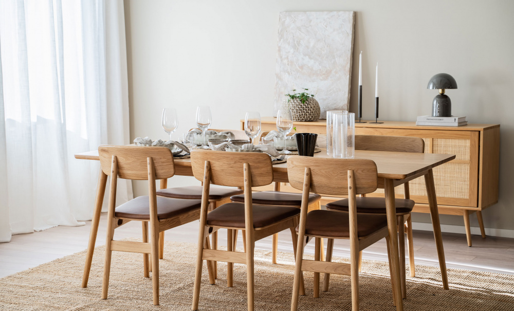 Bilde nr 3 (BLANCA 190/LINO Spisegruppe 6 Stoler Eik/Brun)