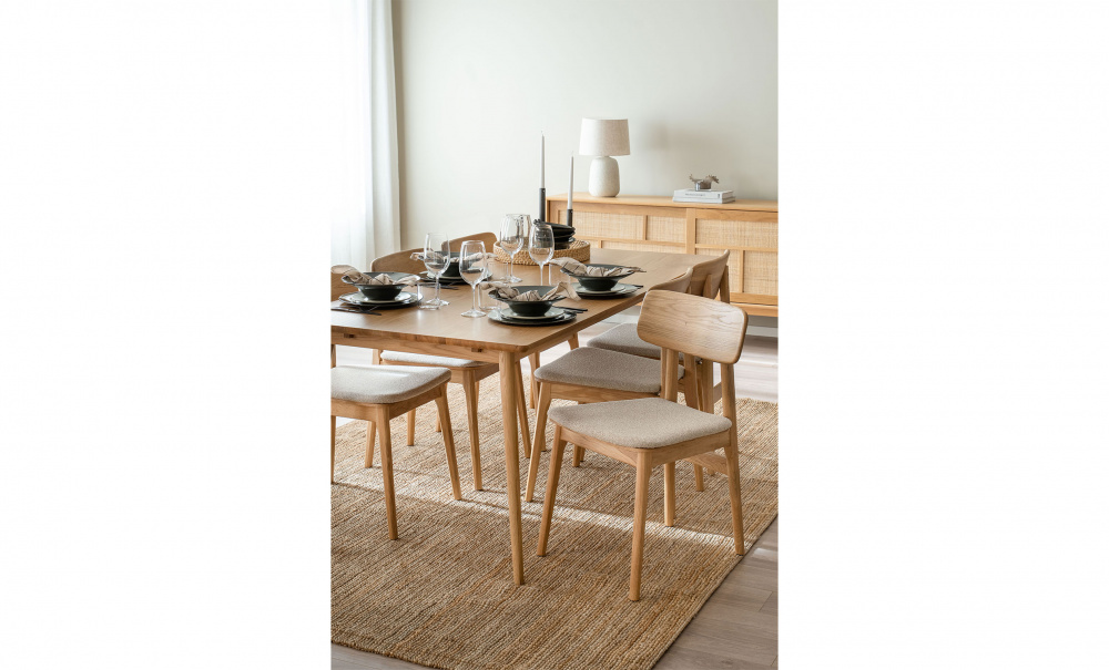 Bilde nr 4 (BLANCA 190/LINO Spisegruppe 6 Stoler Sand)