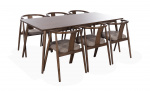 Bytt til bilde nr. 4 (BLANCA/LINA Spisegruppe 6 Stoler Valntt brun)