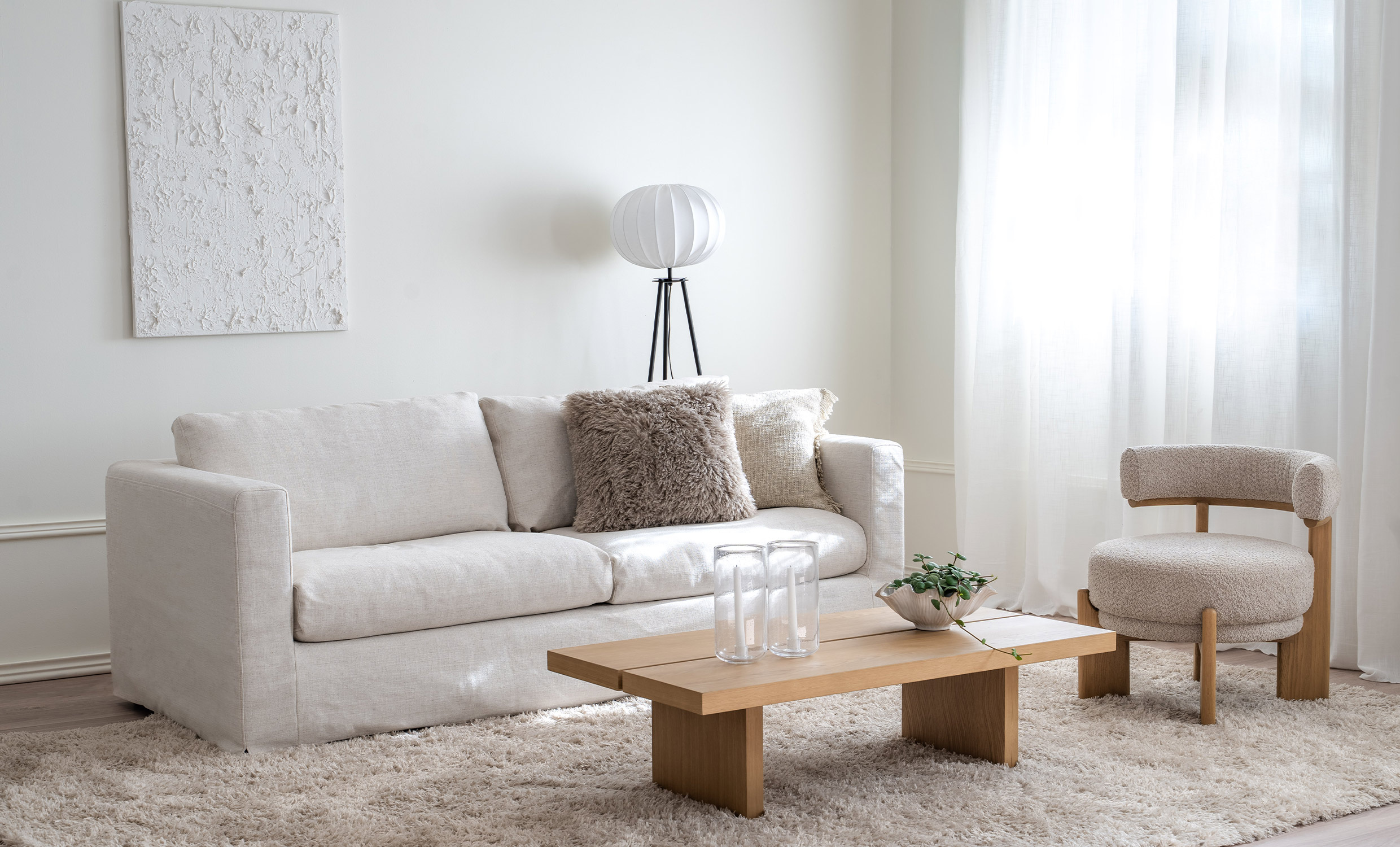 BRYCE 3,5-seters sofa Offwhite