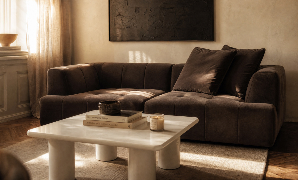 Bilde nr 2 (COCO 3-seters sofa Fløyel Brun)