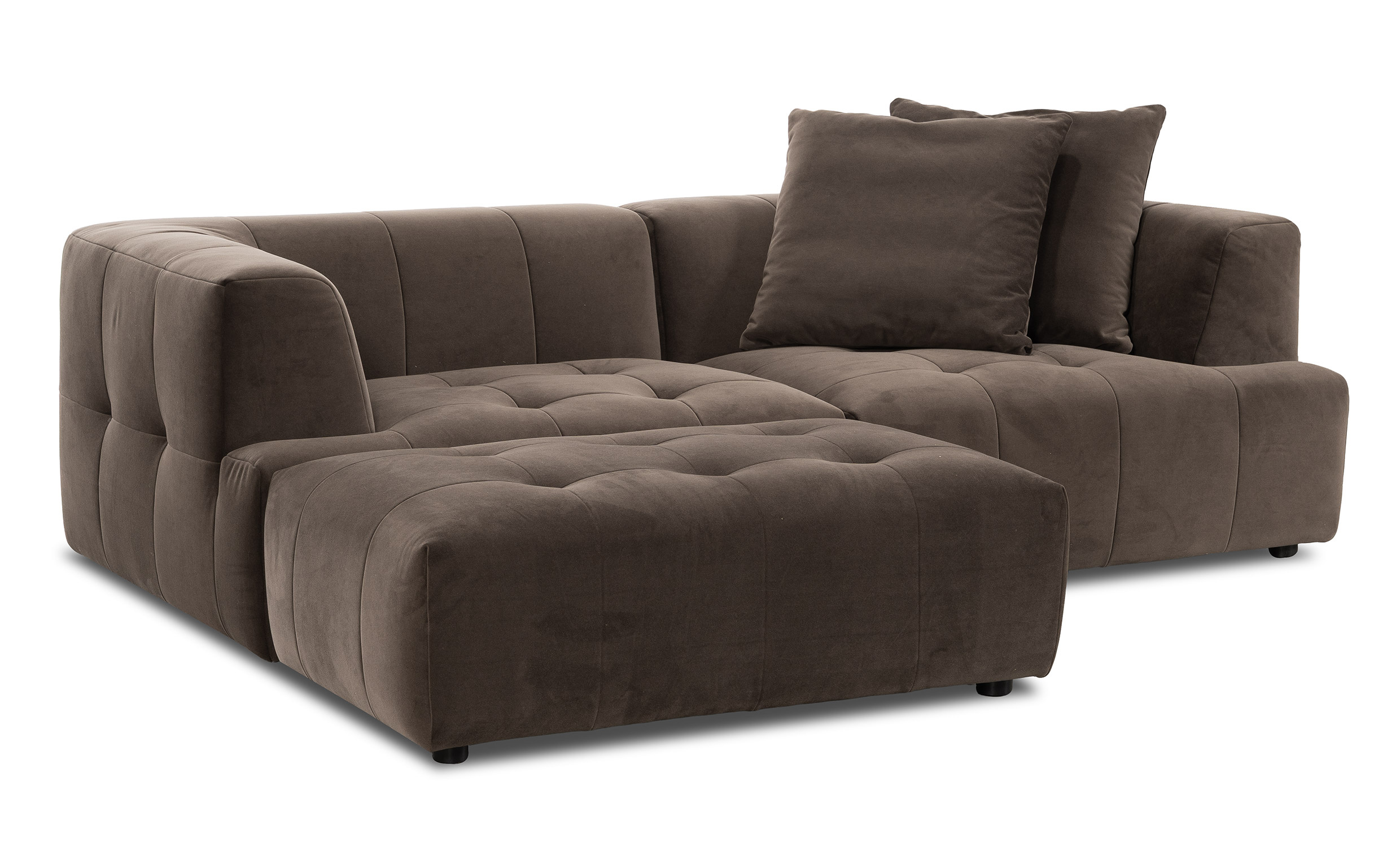 COCO Divansofa Vendbar Fløyel Brun