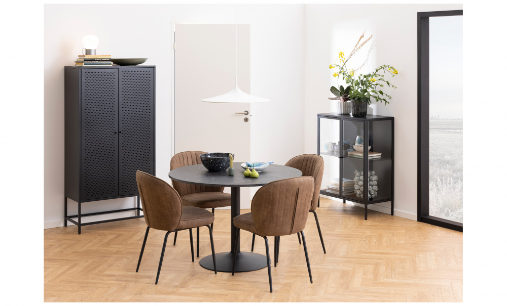 NIKKI Vitrineskap Sort i gruppen Stue / Oppbevaringsmøbler / Vitrineskap hos Sofas & more (93722)