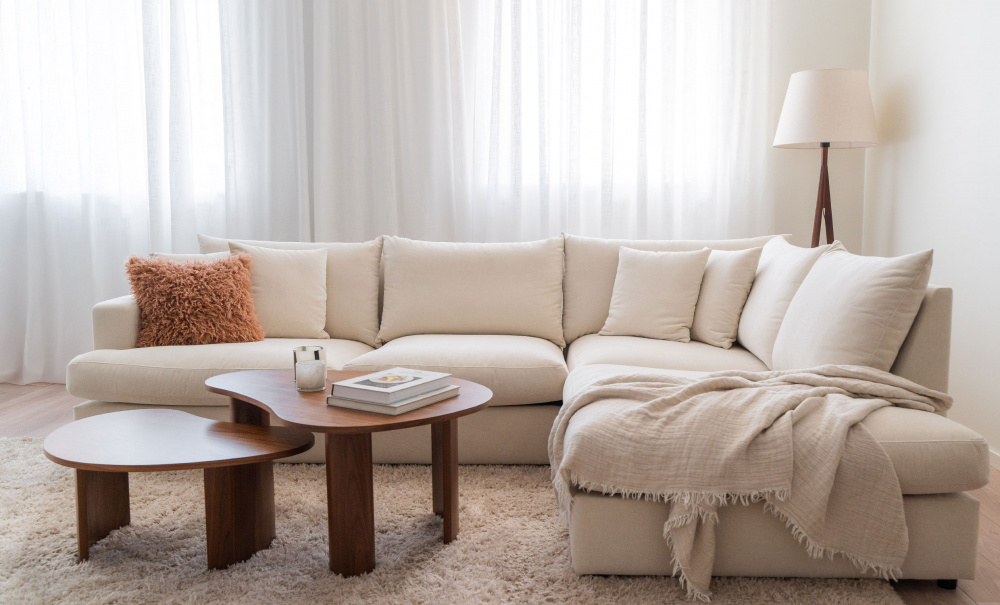 BOLNUEVO L-sofa Hyre Offwhite i gruppen Stue / Sofaer / Hjrnesofaer hos Sofas & more (BOL-3A-CON1)