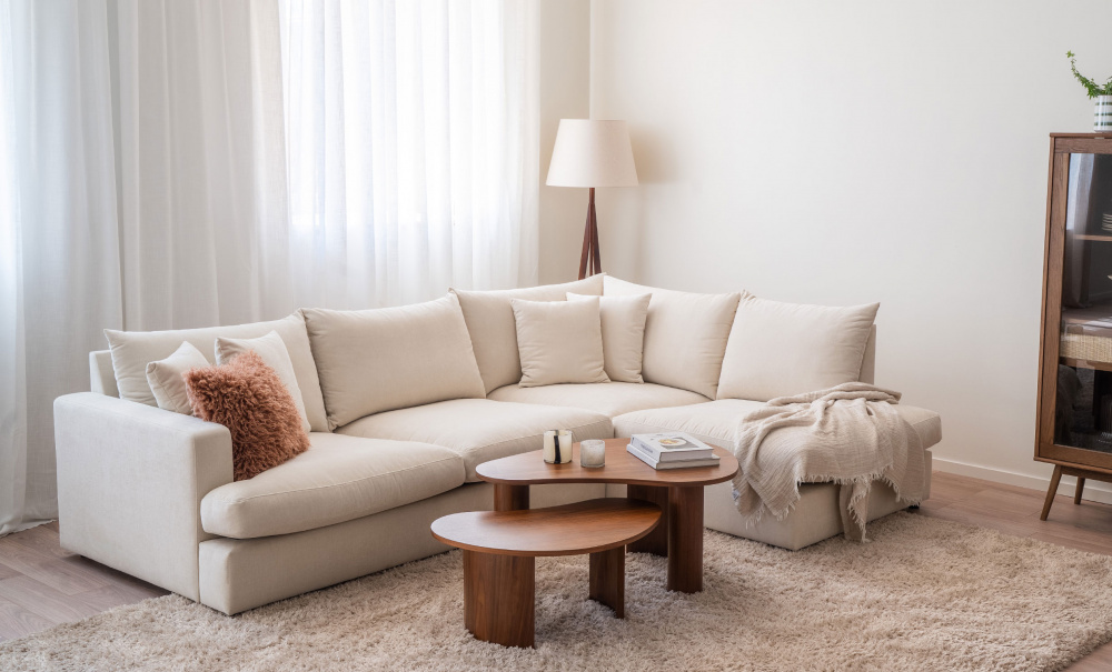 BOLNUEVO L-sofa Hyre Offwhite i gruppen Stue / Sofaer / Hjrnesofaer hos Sofas & more (BOL-3A-CON1)