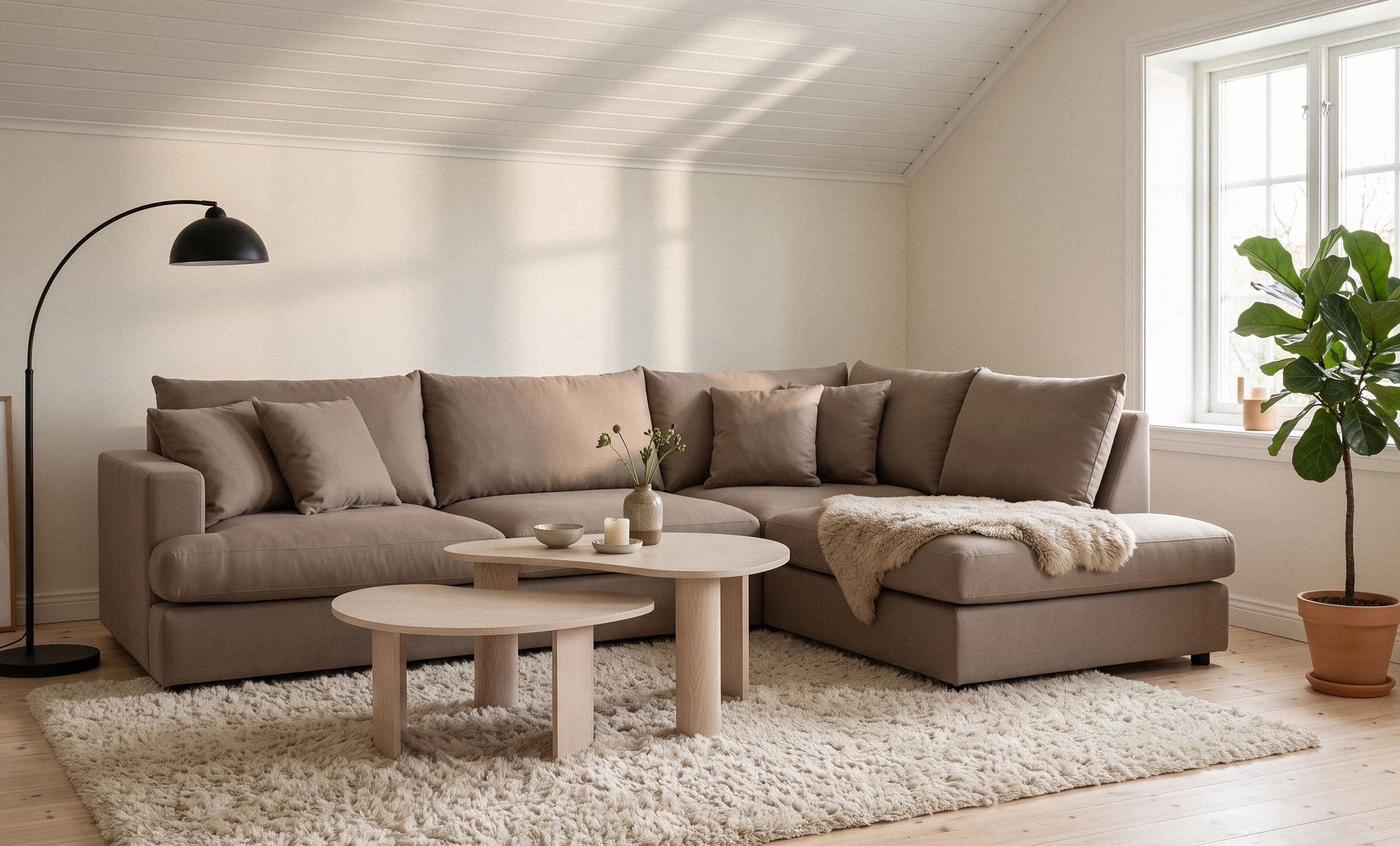 BOLNUEVO L-sofa Høyre Muldvarp