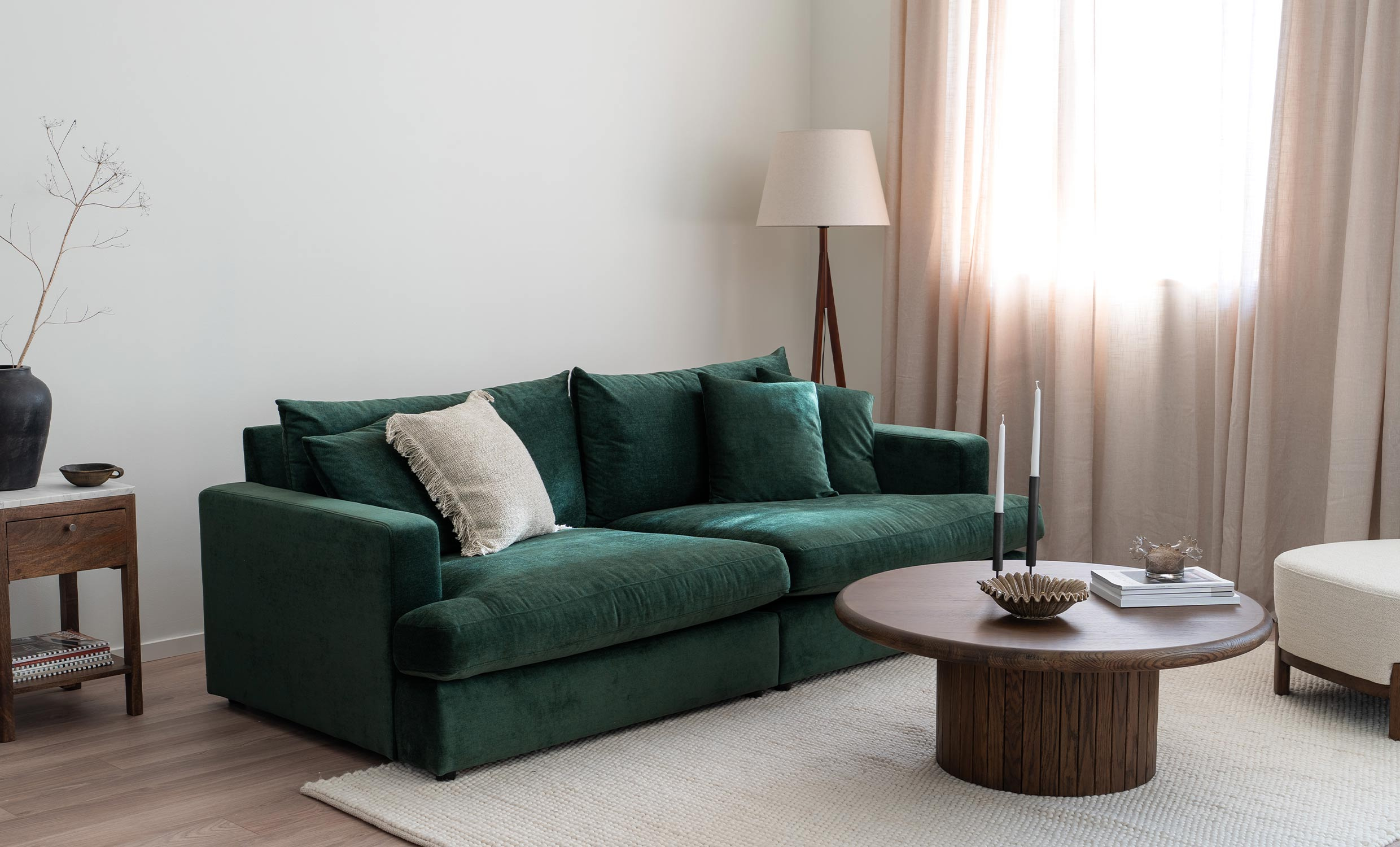 BOLNUEVO 3-seters sofa Hel Pute Grnn