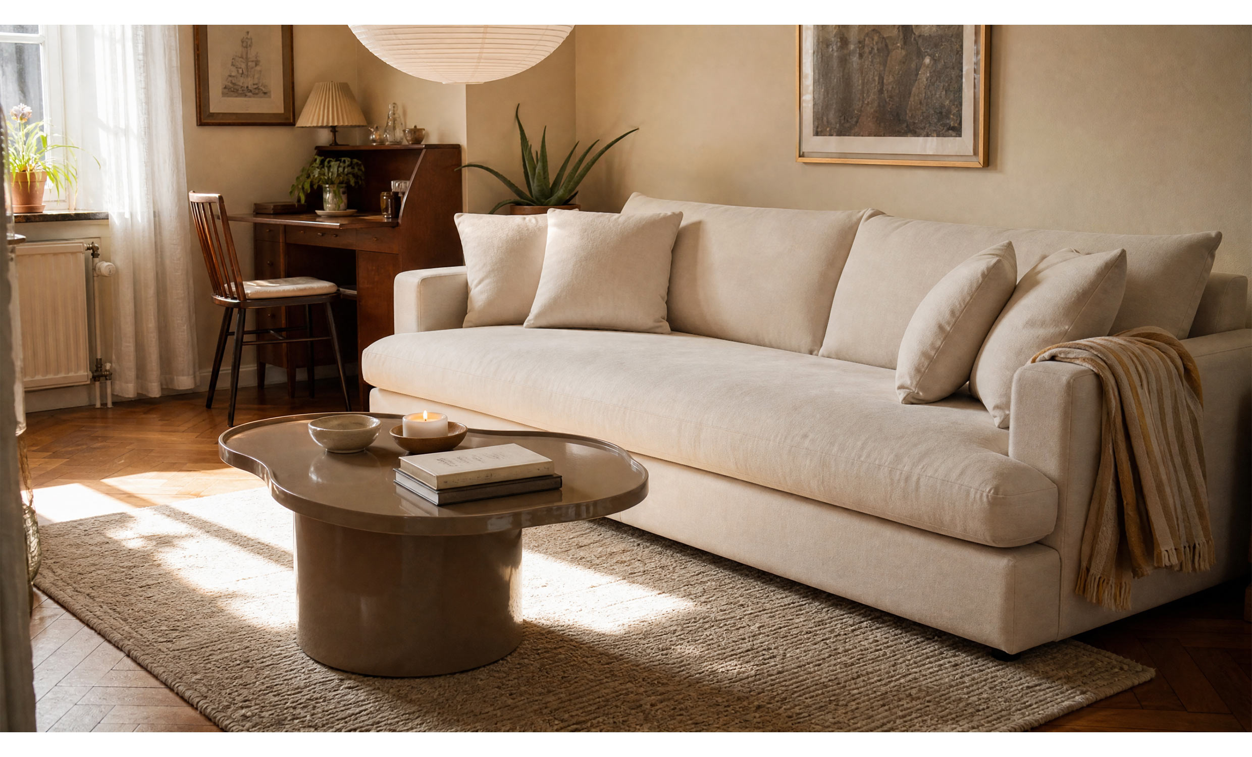BOLNUEVO 3-seters sofa Hel Pute Beige