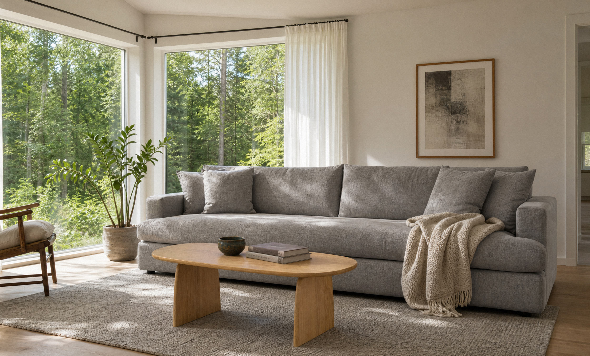 BOLNUEVO 4-seters sofa Hel Pute Grå