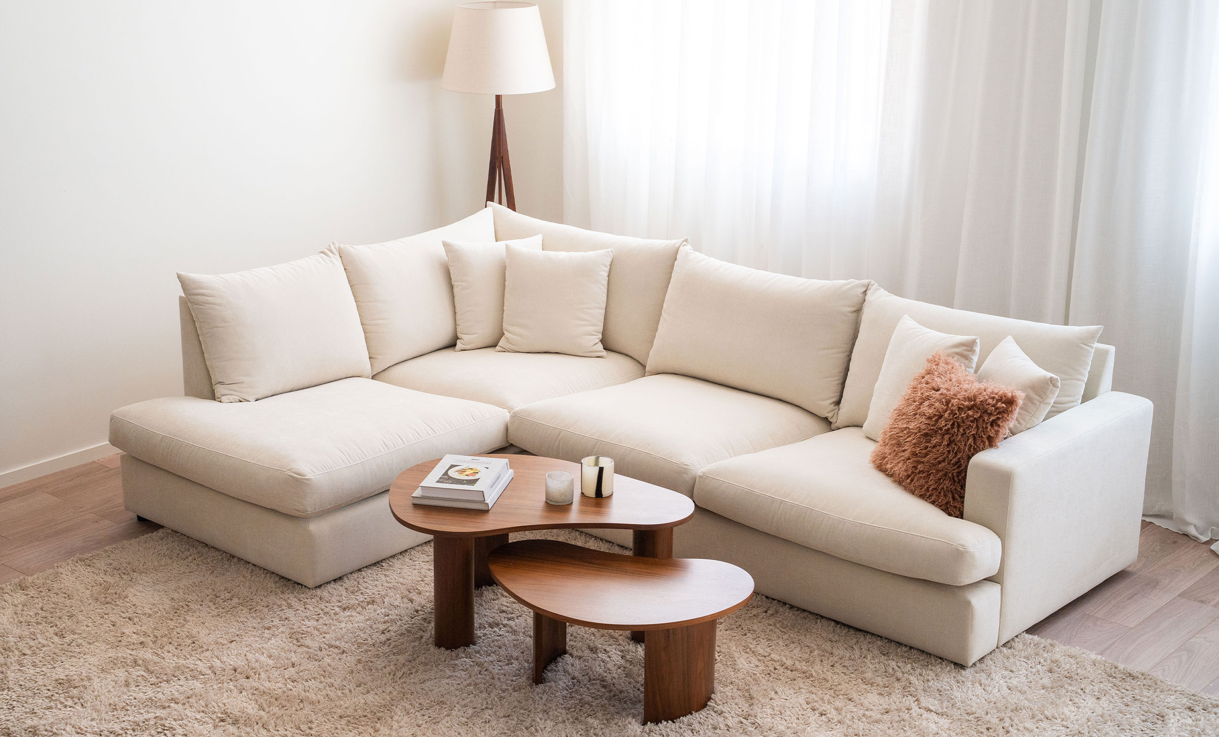 BOLNUEVO L-sofa Venstre Beige
