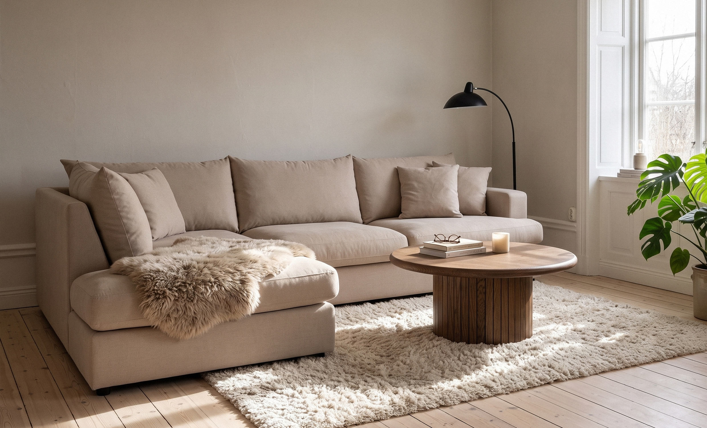BOLNUEVO L-sofa Venstre Beige