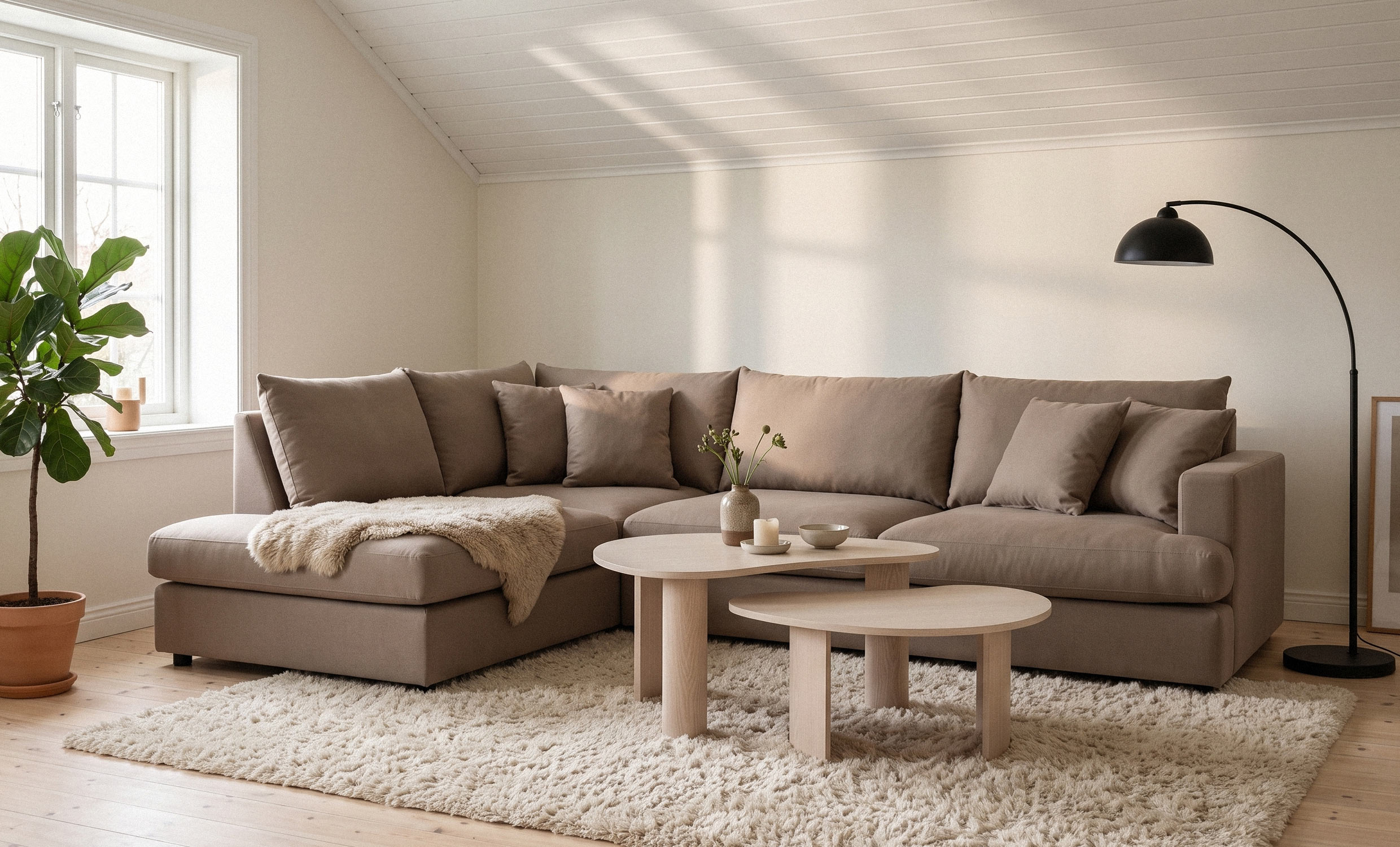 BOLNUEVO L-sofa Venstre Muldvarp