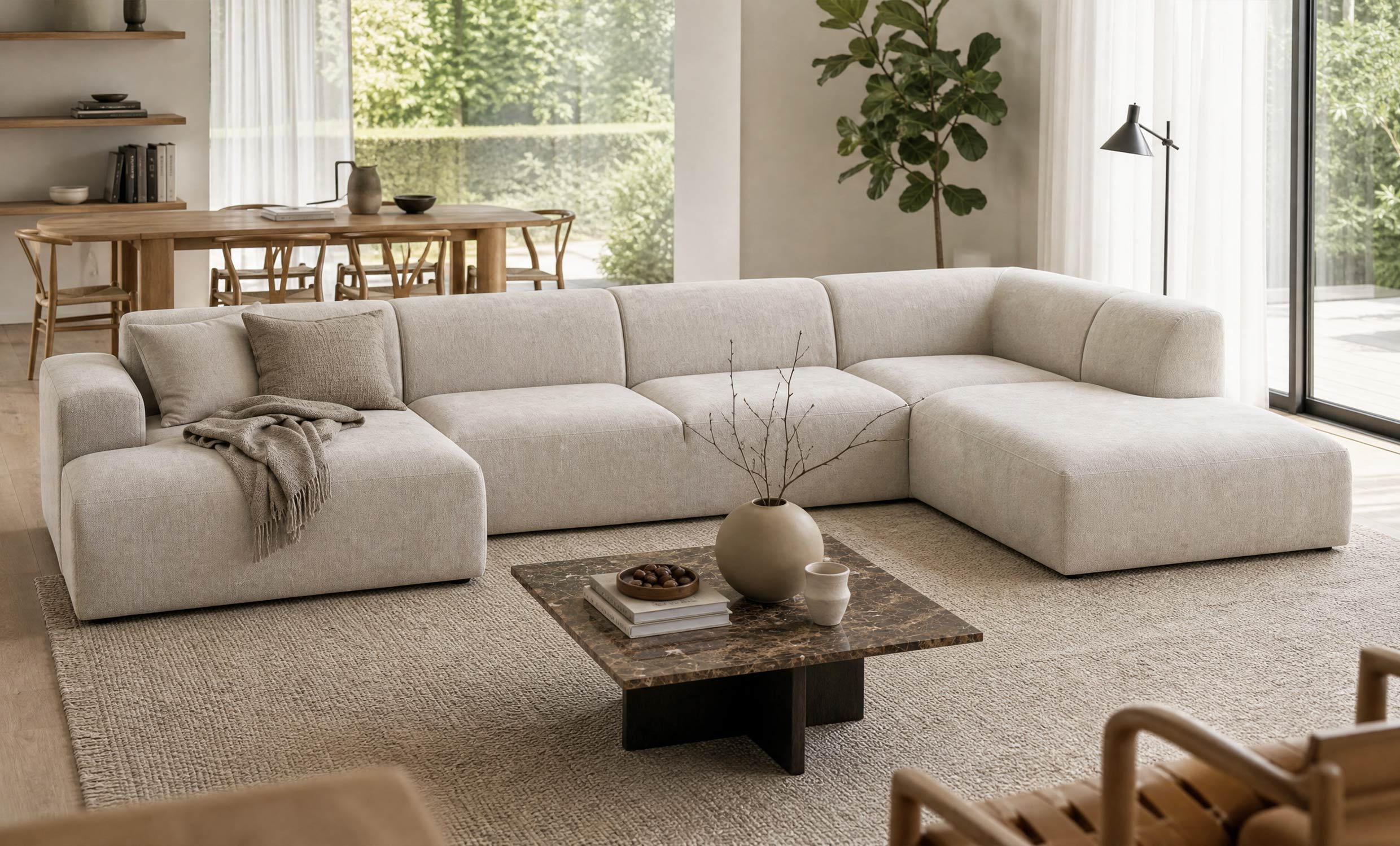 CASTILLA U-Sofa Høyre Greige
