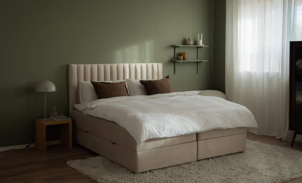 DANVIK/PENNY 120 Sengepakke Flyel Beige i gruppen Soverom / Senger / Senger 120 hos Sofas & more (DAN-PENSG120-MO02)