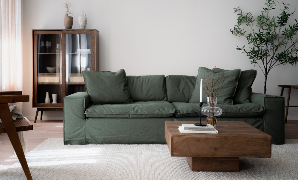 DOVER Grand Deluxe 3-seters sofa Grnn i gruppen Stue / Sofaer / 3-seters sofaer hos Sofas & more (DO3SBR801)