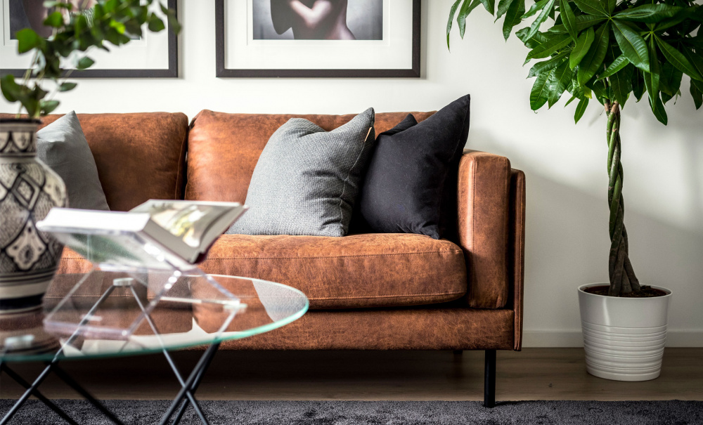 EKSUND 2,5-seter Cognac i gruppen Stue / Sofaer / Skinnsofaer hos Sofas & more (EK2SES05)