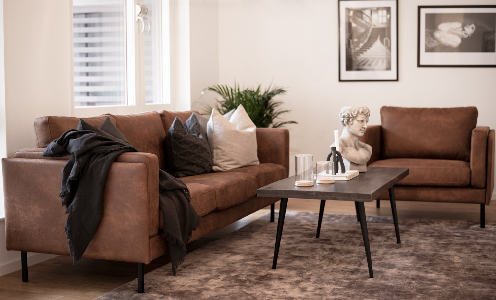 EKSUND 3-seter Cognac i gruppen Stue / Sofaer / 3-seters sofaer hos Sofas & more (EK3SES05)