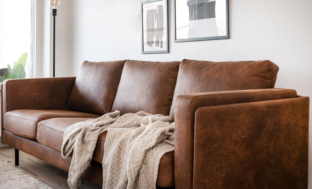 EKSUND 3-seter Cognac i gruppen Stue / Sofaer / 3-seters sofaer hos Sofas & more (EK3SES05)