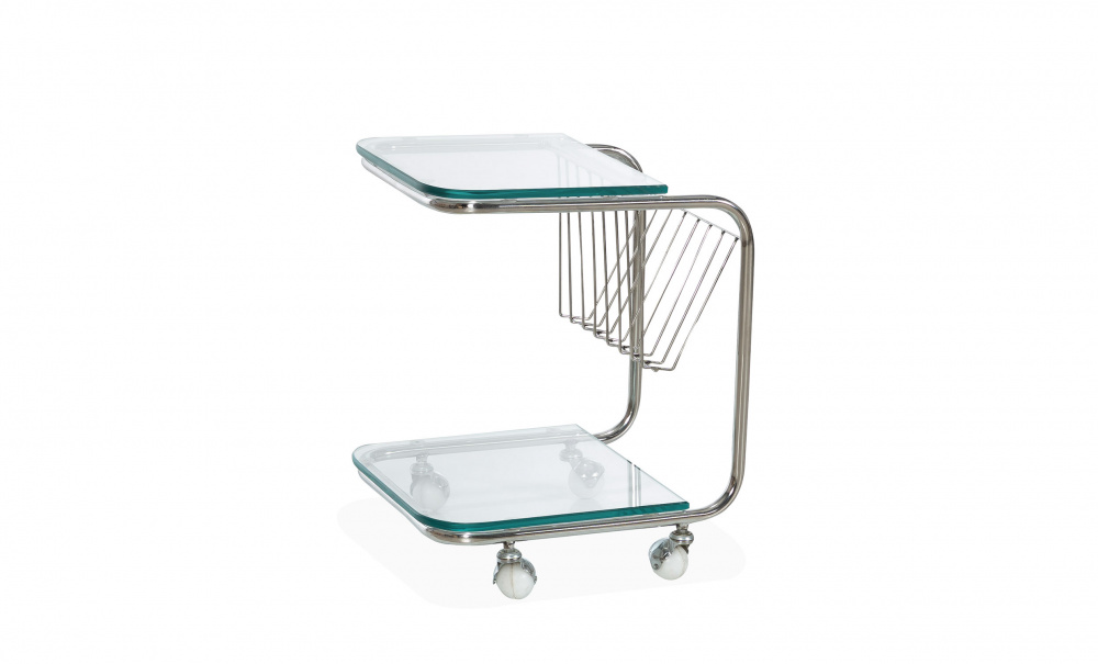 GENESIS Rullebord Glass i gruppen Stue / Sofabord hos Sofas & more (GE-SB-TROLLEY)