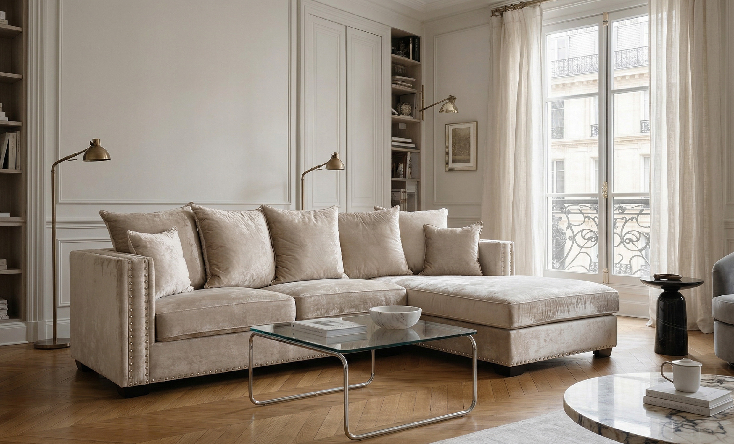 MANHATTAN Divansofa H�yre Beige
