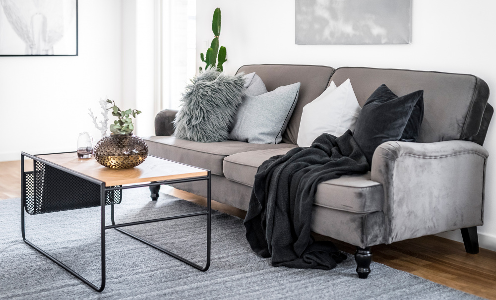 HOWARD Sovesofa Velvet Gr i gruppen Stue / Sofaer / Flyelssofaer hos Sofas & more (LAB-192N2S-CR-7)