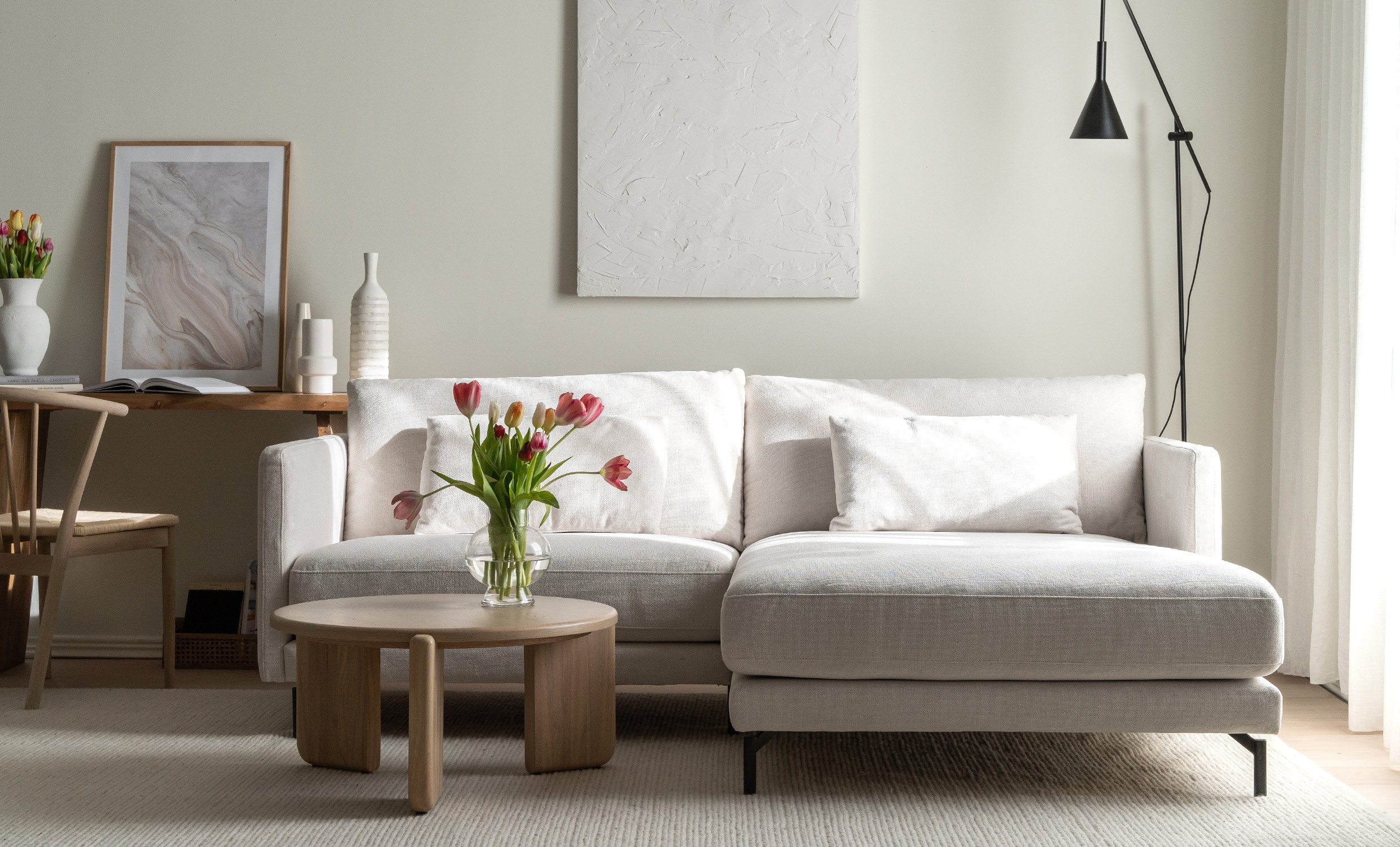 LINDE Sofa Hyre Velvet Greige