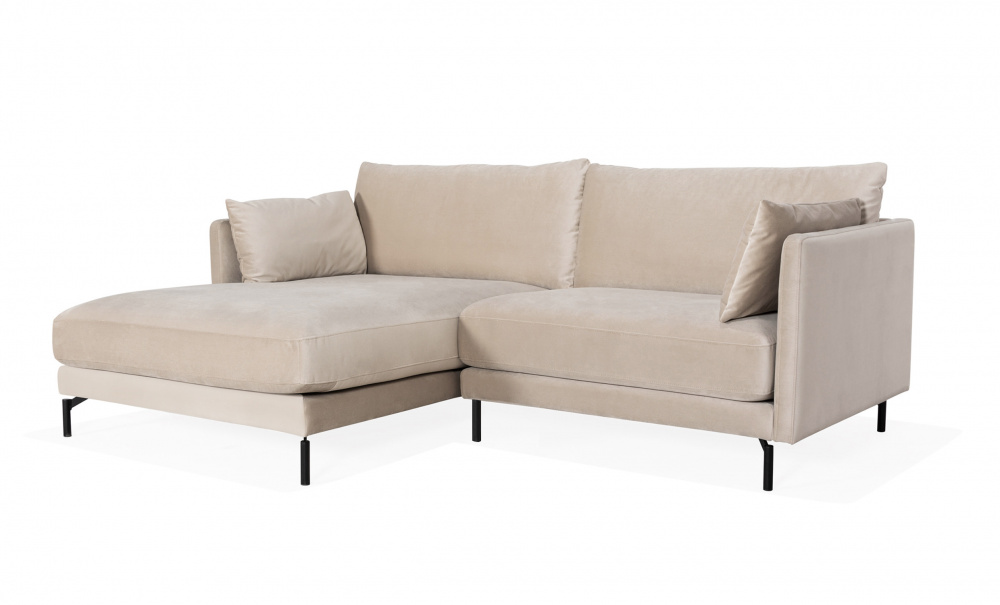 LINDE Sofa Venstre Velvet Greige i gruppen Stue / Sofaer / Divansofaer hos Sofas & more (LID2SA02)