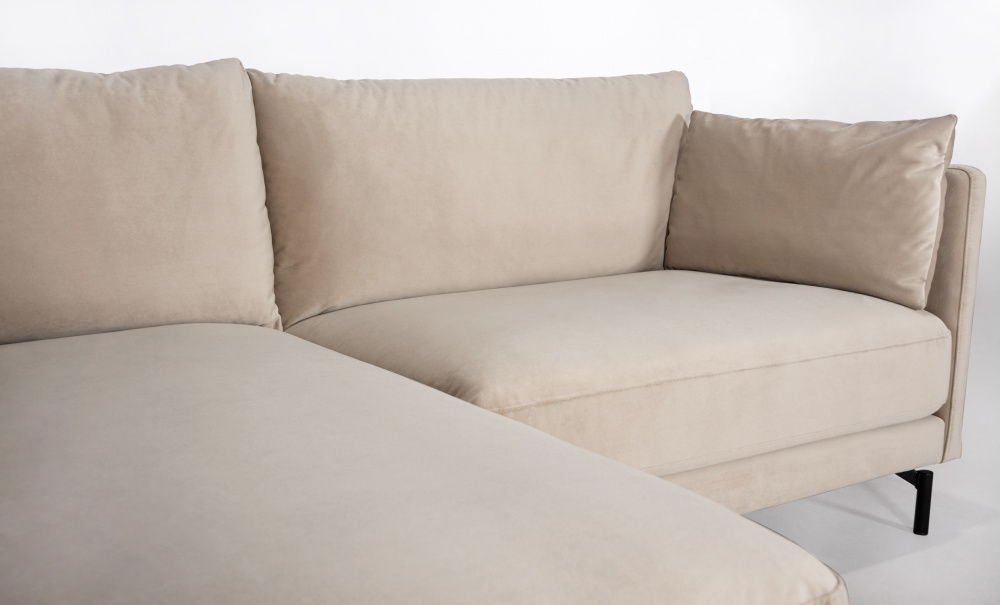 LINDE Sofa Venstre Velvet Greige i gruppen Stue / Sofaer / Divansofaer hos Sofas & more (LID2SA02)