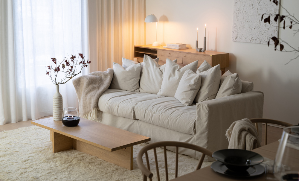 MONACO Premium 3-seters sofa Sandbeige i gruppen Stue / Sofaer / 3-seters sofaer hos Sofas & more (MO3SBR001)